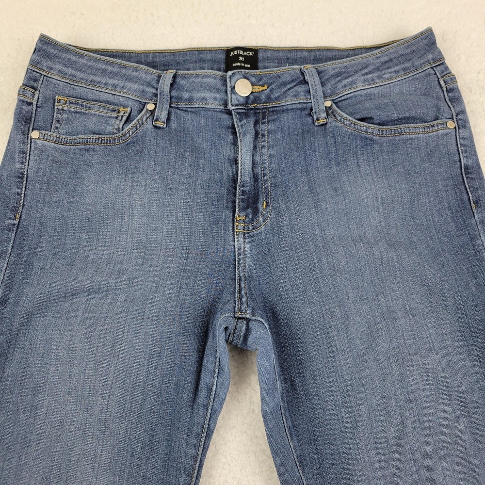 Just Black Jeans Womens 31 Blue Skinny Stretch Denim High Rise Made in USA BP03 - Picture 2 of 12